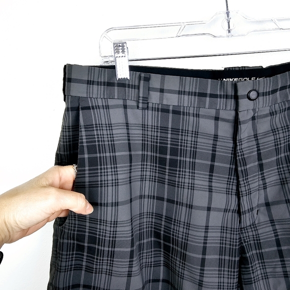 Nike Golf Black & Gray Plaid Shorts - Picture 4 of 7
